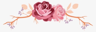 Flowers Rose Roses Leaves Branch Divider Border Frame - Coronas De Flores Vintage Vector