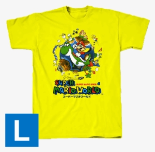 Super Mario World Men's T-shirt - Super Mario World Mario To Yoshi No Bouken Land