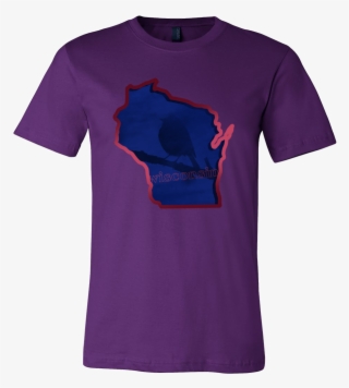 Love Winconsin State Map Outline Souvenir Gift T-shirt - Bella Canvas 3001c Navy