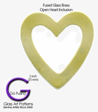Fused Glass Brass Inclusion - Heart