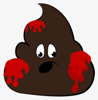 Bloody Poop, Blood In Poop, Blood Clots In Stool - Cartoon