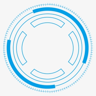 Technology Border Blue Simple Lines Png And Psd - Circle