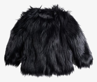 Black Fur Jacket Girls Transparent Png 600x600 Free Download
