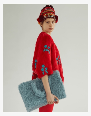 Red Mink Fur Coat " Beaded Flowers" - Girl