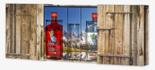 Stone Pine Box With A Glass - Absolut Vodka