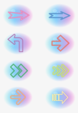 Neon Arrows Glowing Colorful Minimalistic Png And Vector - Colorfulness