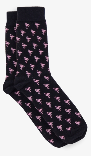 Navy/pink Flamingo Sock - Navy And Pink Socks Flamingo