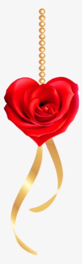 Free Png Rose Heart With Pearls And Gold Bow Png - Roses And Pearls Png
