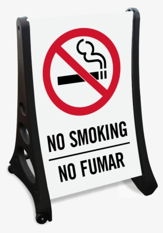 No Smoking Bilingual Sidewalk Sign - No Smoking In The Building