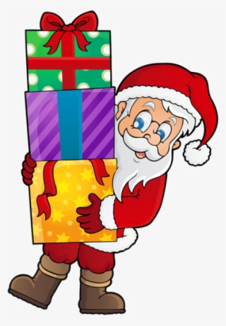 Free Png Transparent Santa With S Png - Clip Art Santa And Presents