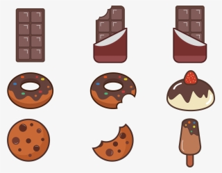 Doughnut Food Vector Cartoon Cute Chocolate Taste - Chocolate Vector