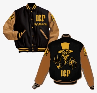 Varsity Jacket - Icp - Ringmaster - Black & Light Gold - High School Sport Jacket