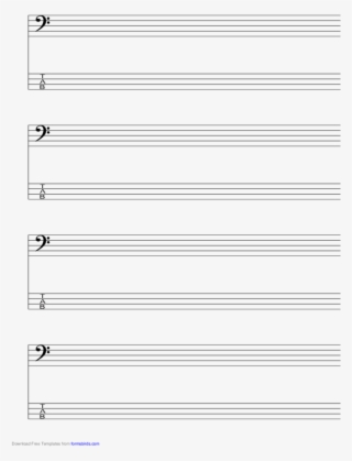 1 Staff And Tablature Bass Clef 4 Lines Music Paper - Sentence Template