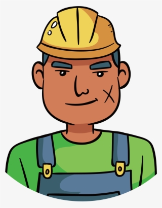 Handsome Tooling Yellow Hard Hat Labor Day Holiday - Cartoon