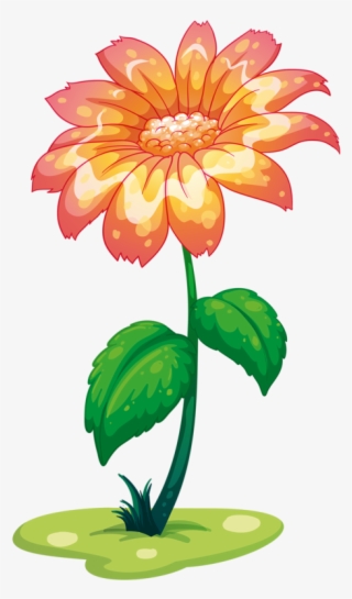 Cartoon Flowers, Giant Flowers, Flower Clipart, Daisy, - Dos Plantas Con Flores