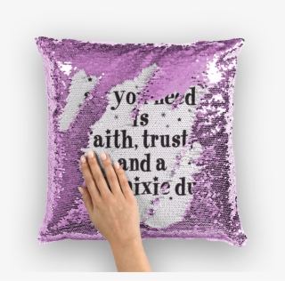 Load Image Into Gallery Viewer, Faith Trust And Pixie - Sequin Pillow With Face
