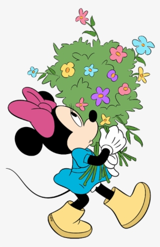 Disney Springtime Clip Art Disney Clip Art Galore - Minnie Mouse With Flowers