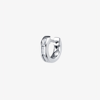 Small Diamond Baguette Hoop Earring - Engagement Ring
