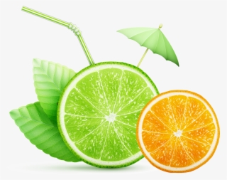 Jpg Freeuse Download Orange Juice Fruits And Leafy - Free Vector Lime