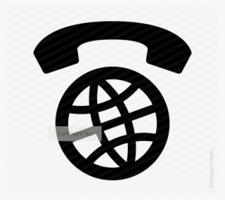 Vector Icon Of Handset On Globe - Telefonia Fissa E Mobile