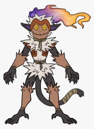 Pokemon Fusion Infernape Mimikyu Doodle Scarecrow - Infernape Mimikyu