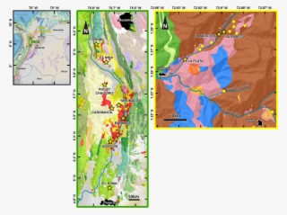 Geology And Mineral Deposits Of The Middle Cauca Au - Map