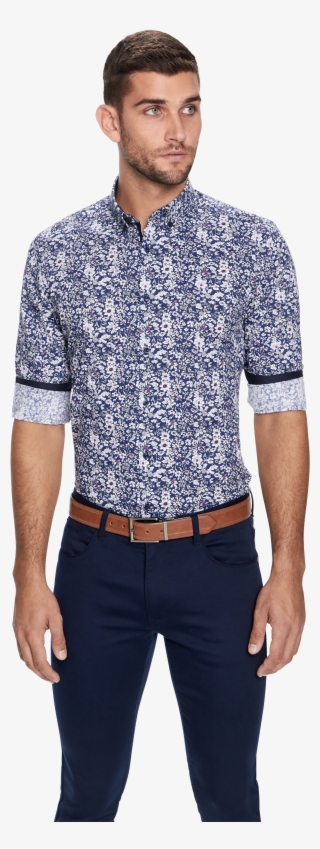 Blue Print Kitz Floral Print Slim Fit Shirt - Gentleman