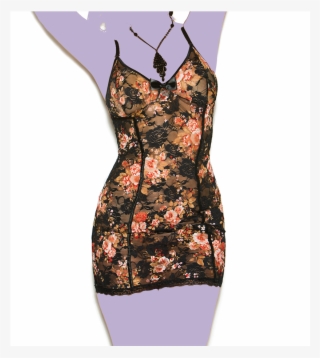 Floral Print Lace Babydoll - Babydoll