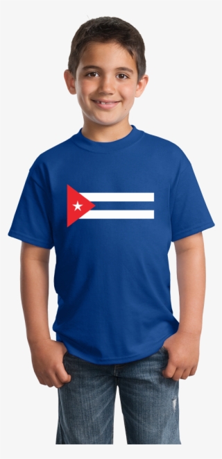 Youth Royal Cuban National Flag - T Shirt Model Boy Transparent