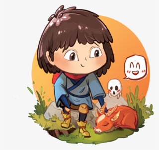 Princess Mononoke Ashitaka And Yakul - Cartoon