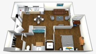 1 Bedroom 1 Bathroom Apartment For Rent At The Roy - Floor Plan
