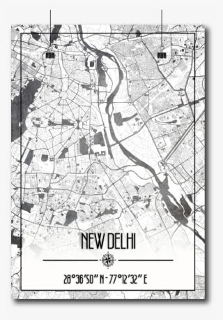 Delhi Map Wall Poster / Frame - Map