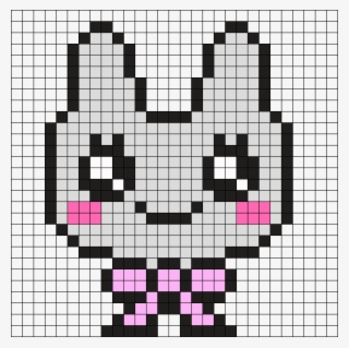 Kawaii Bunny With Bow Perler Bead Pattern / Bead Sprite - Dibujos De Pixeles De Emojis