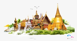 Hand Painted Fairy Tale Town Transparent - Wat Phra Kaew