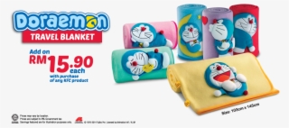Kfc@doraemon Travel Blanket * - Kfc Doraemon