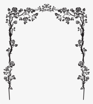 Rose Arch Decor Png Clip Art Image - Flower Silhouette Vector Frame