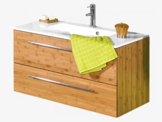 Badmöbelset „bansuri“, Spiegelschrank, Waschbeckenunterschrank/ - Badmöbel Bambus