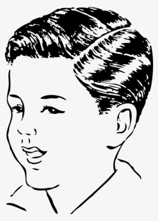 Boy Hair Black And White Clipart