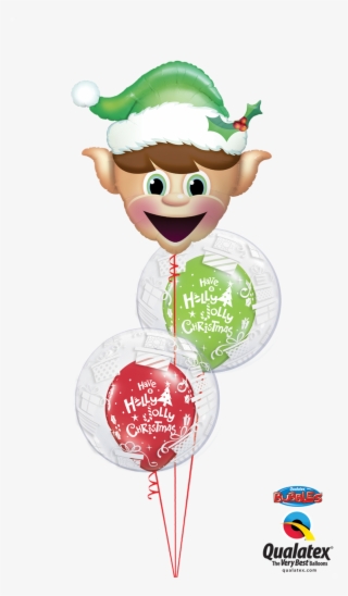 cheeky elf double bubble balloon bouquet - qualatex christmas balloons