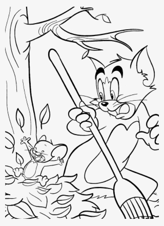 Picture Thanksgiving Tom And Jerry Coloring Pages 2 - Autumn Drawing For Kids