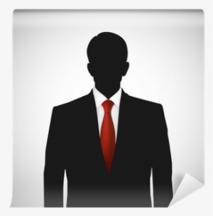 unknown person silhouette whith red tie wall mural - black suit red tie vector