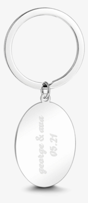 Oval Shape Engraved Key Chain Stainless Steel - Keychain