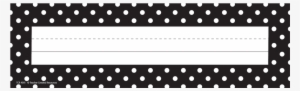 Tcr4001 Black Polka Dots Flat Name Plates Image - Black Polka Dots Name Plates