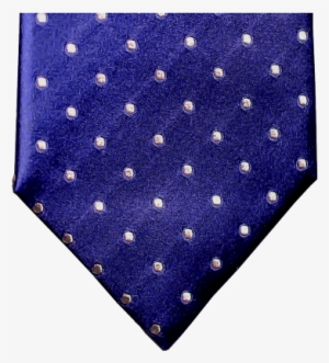 Royal Purple Blue Satin Silk With White Polka Dots - Satin