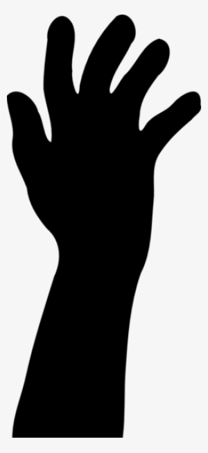 Raised Hand In Silhouette - Clip Art Hand Silhouette