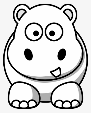 Hippo Clipart Scared - Animals Black And White Clipart