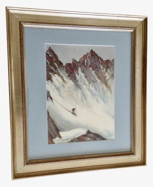 Whiteside, Downhill Extreme Skiing On Steep Colorado - Watercolor Painting