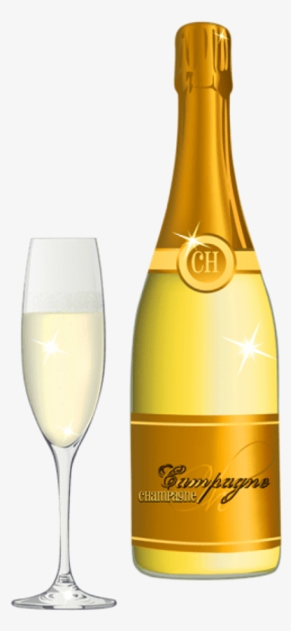Download Champagne And Glass Png Vector Png Images - Champagne Glass And Bottle Clipart