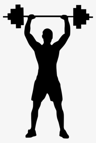 Weightlifter Gym Tool Athlete Bodybuilding Barbell - Silhueta Homem Malhando Png