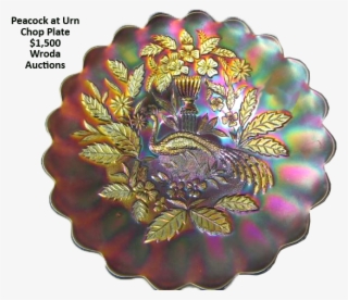 Peacock And Urn • Northwood Chop Plates - Fractal Art
